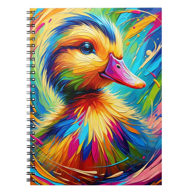 Neon Feather Duckling Notebook (Front)