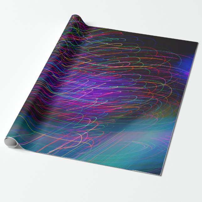 Neon Fibre Optics Wrapping Paper (Unrolled)