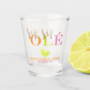 Neon Final Fiesta Sip Sip Ole Bachelorette Favor Shot Glass