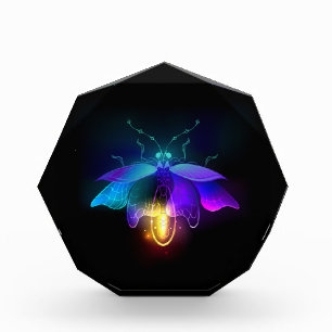 Neon Firefly on black Acrylic Award