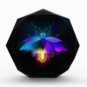 Neon Firefly on black Acrylic Award