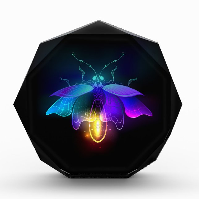Neon Firefly on black Acrylic Award (Front)