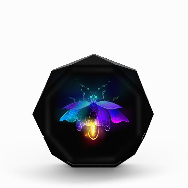 Neon Firefly on black Acrylic Award (Front)