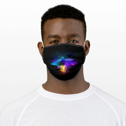 Neon Firefly on black Adult Cloth Face Mask