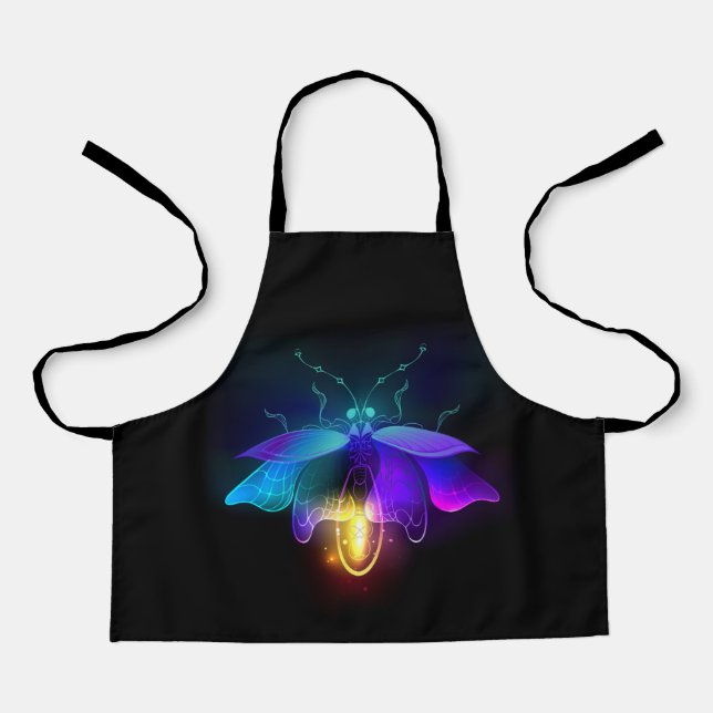 Neon Firefly on black Apron (Front)