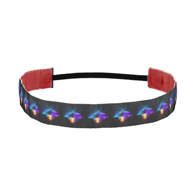Neon Firefly on black Athletic Headband (Front)
