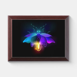 Neon Firefly on black Award Plaque