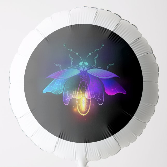 Neon Firefly on black Balloon (Front)