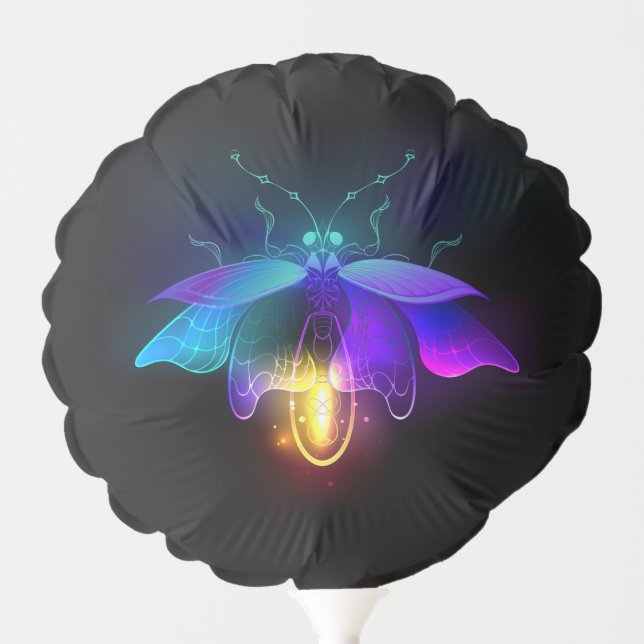 Neon Firefly on black Balloon (Front)