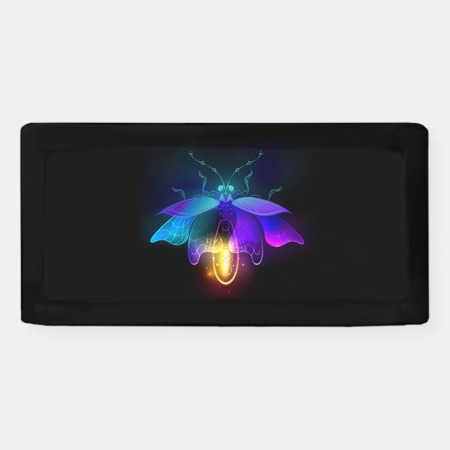 Neon Firefly on black Banner (Horizontal)