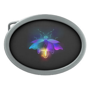 Neon Firefly on black Belt Buckle
