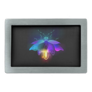 Neon Firefly on black Belt Buckle