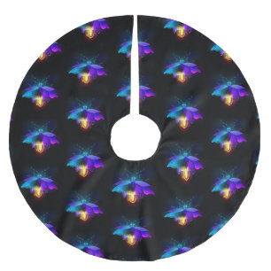 Neon Firefly on black Brushed Polyester Tree Skirt