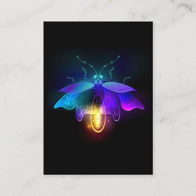 Neon Firefly on black Business Card (Front)