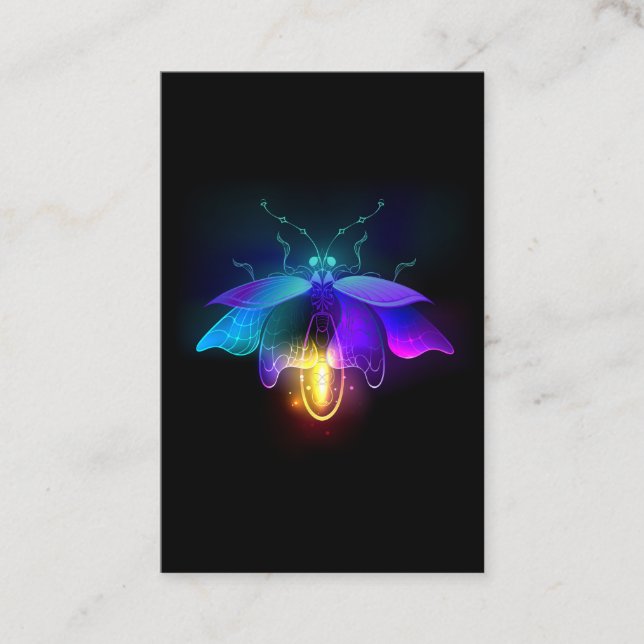Neon Firefly on black Business Card (Front)