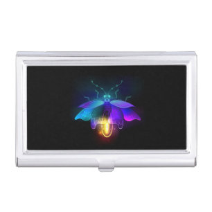 Neon Firefly on black Business Card Case