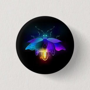 Neon Firefly on black Button