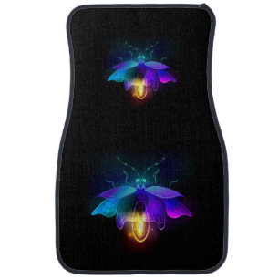 Neon Firefly on black Car Floor Mat