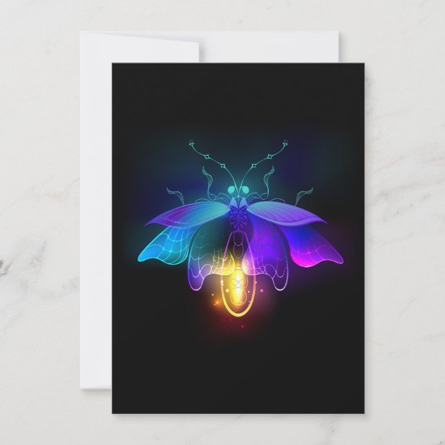 Neon Firefly on black Card (Front)