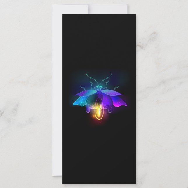 Neon Firefly on black Card (Front)