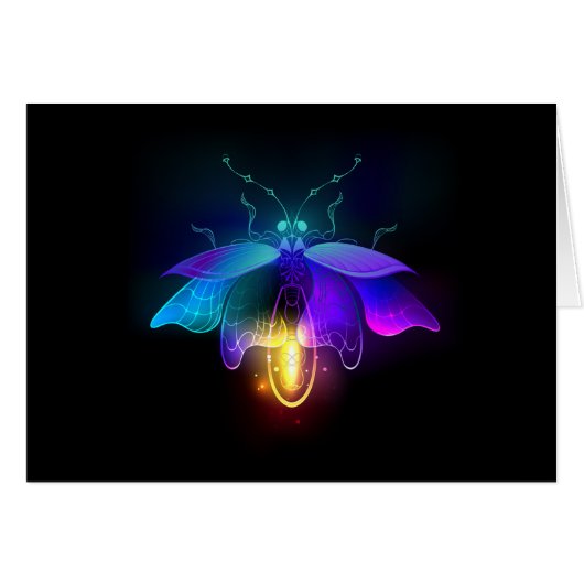 Neon Firefly on black Cards (Front Horizontal)