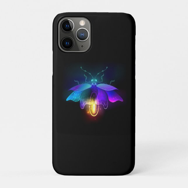 Neon Firefly on black Case-Mate iPhone Case (Back)