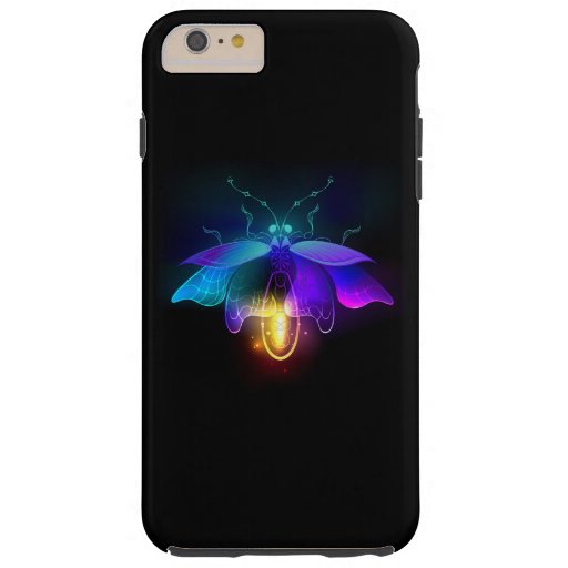 Neon Firefly on black Tough iPhone 6 Plus Case