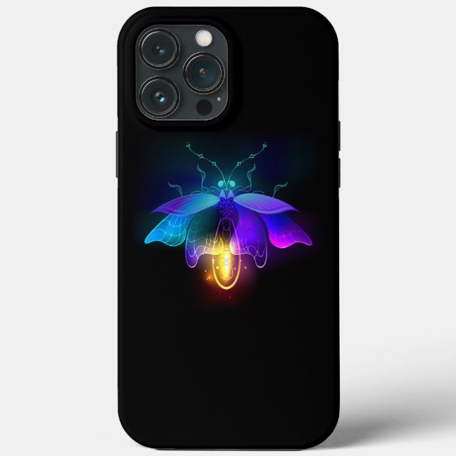 Neon Firefly on black Case-Mate iPhone Case (Back)