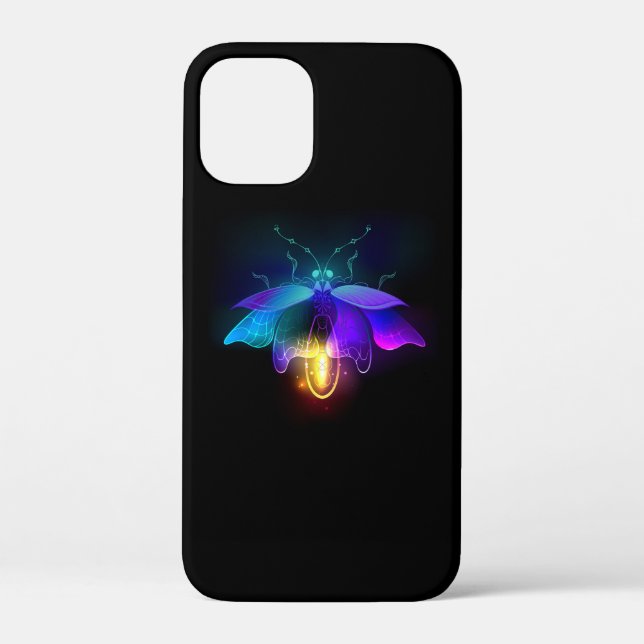 Neon Firefly on black Case-Mate iPhone Case (Back)