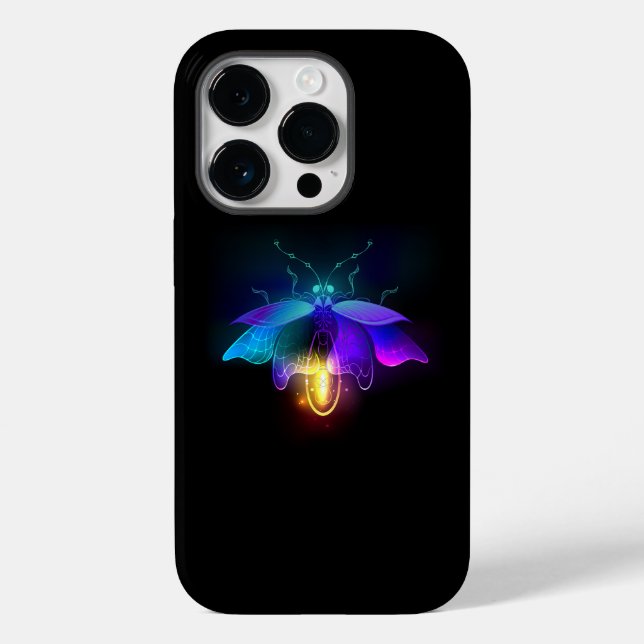 Neon Firefly on black Case-Mate iPhone Case (Back)