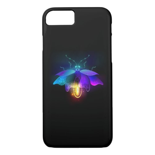 Neon Firefly on black iPhone 87 Case