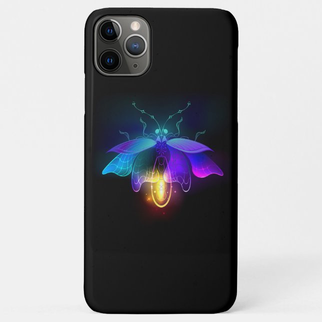 Neon Firefly on black Case-Mate iPhone Case (Back)