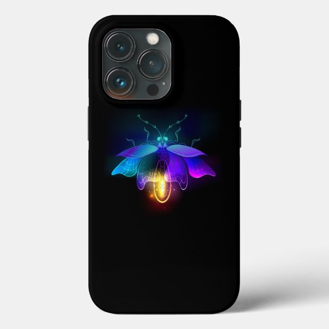 Neon Firefly on black Case-Mate iPhone Case (Back)