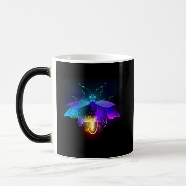 Neon Firefly on black Color Morph Mug (Left)