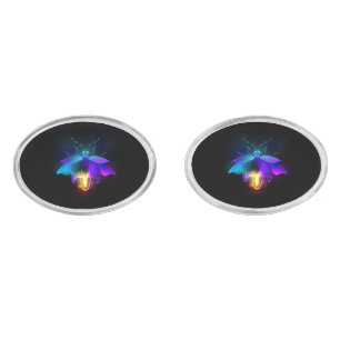 Neon Firefly on black Cufflinks