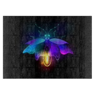 Neon Firefly on black Cutting Board