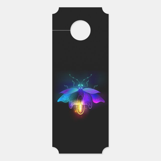 Neon Firefly on black Door Hanger (Front)