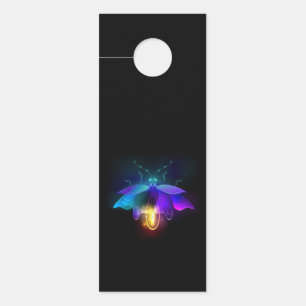 Neon Firefly on black Door Hanger