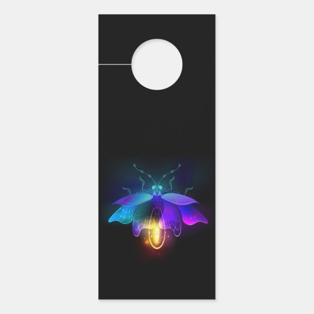 Neon Firefly on black Door Hanger (Front)