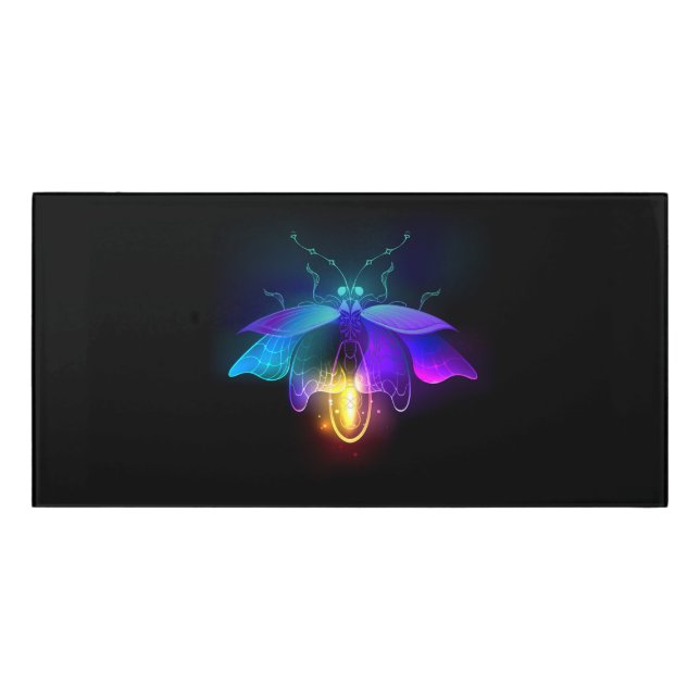 Neon Firefly on black Door Sign (Classic Front)