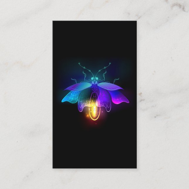 Neon Firefly on black Enclosure Card (Front)