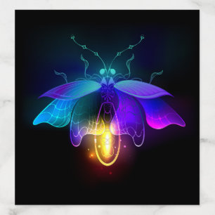 Neon Firefly on black Envelope Liner