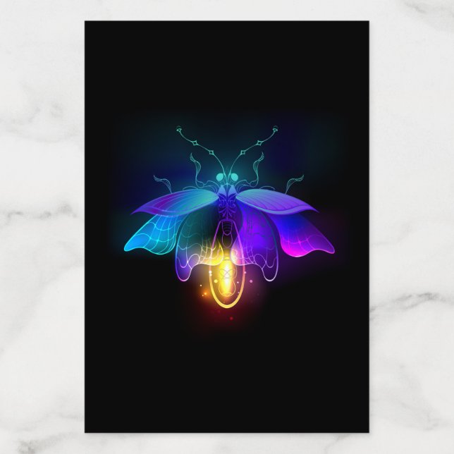 Neon Firefly on black Envelope Liner (Design)