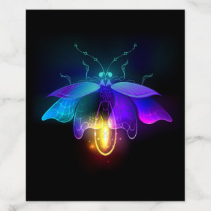 Neon Firefly on black Envelope Liner
