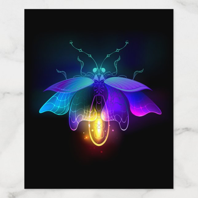 Neon Firefly on black Envelope Liner (Design)