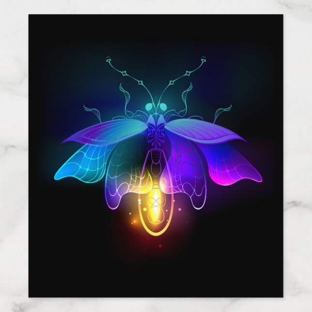 Neon Firefly on black Envelope Liner (Design)