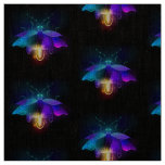 Neon Firefly on black Fabric