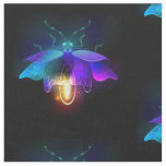 Neon Firefly on black Fabric
