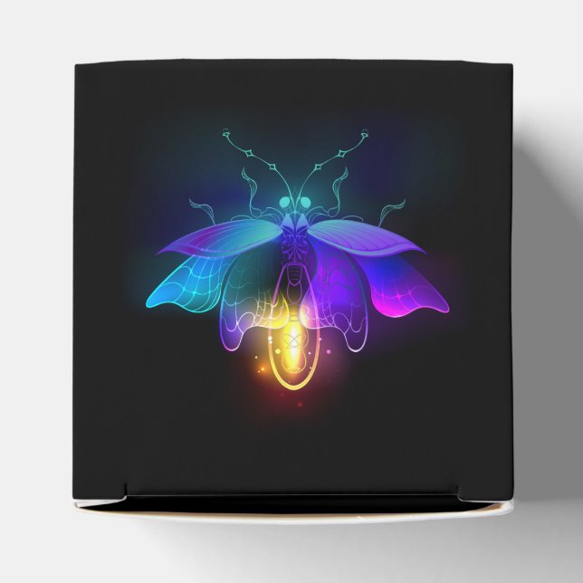 Neon Firefly on black Favor Boxes (Top)