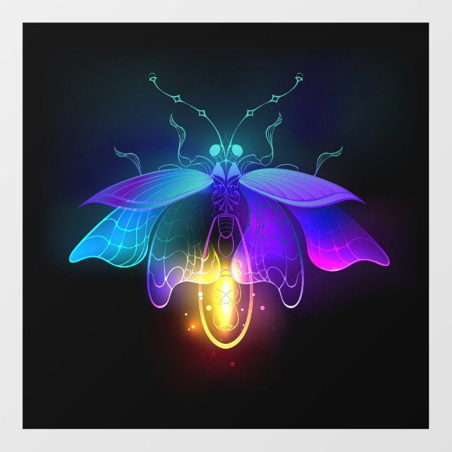 Neon Firefly on black Floor Decals (Front)